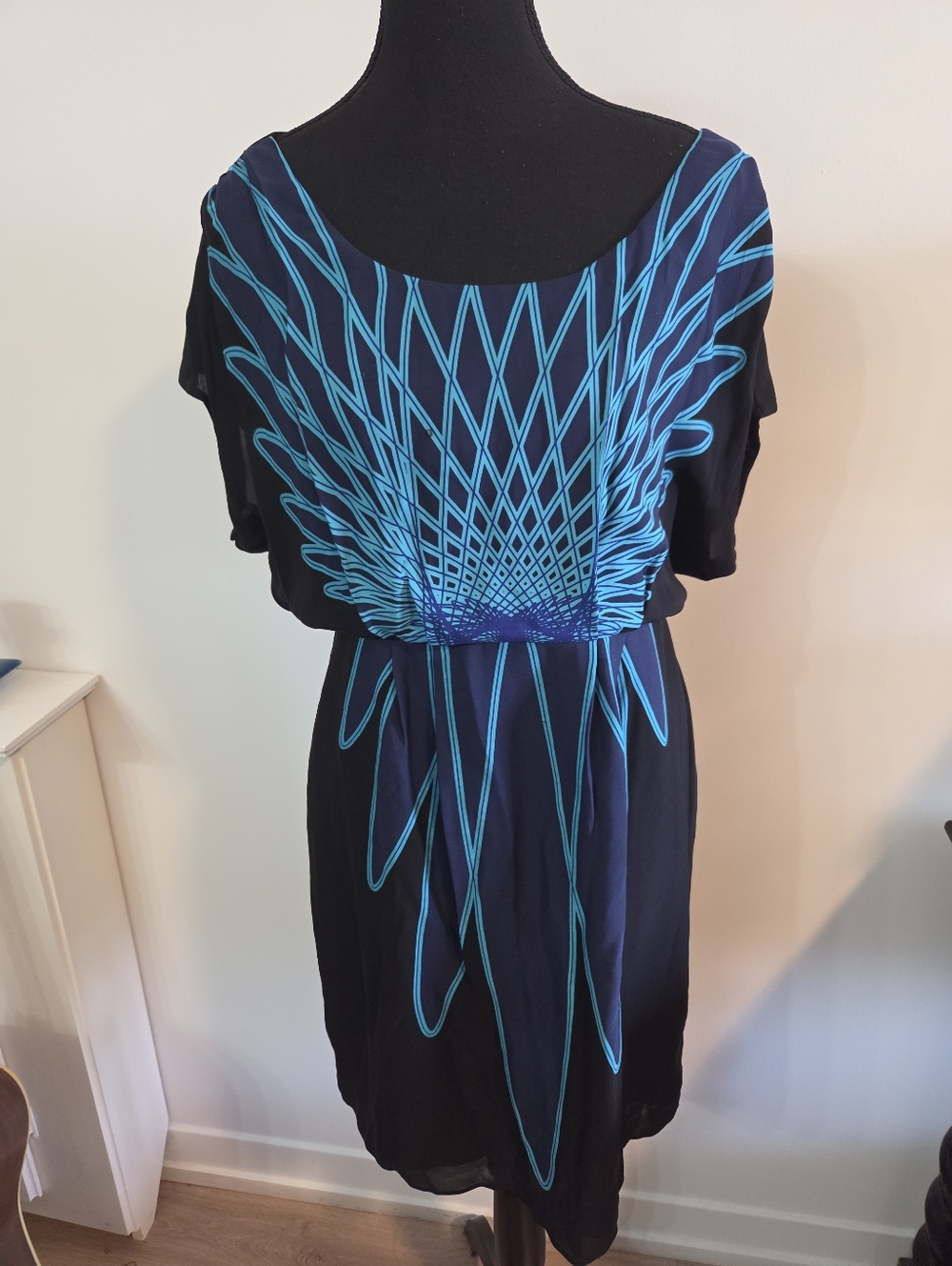 Tibi silk geometric dress Sz 10